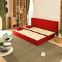 Baldiflex Divano Letto 3 Posti Modello TreTris Rivestimento Sfoderabile e Lavabile, Colore Rosso Cardinale