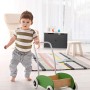 Relaxdays, Bianco-Grigio Portagiochi Bambini, Mobiletto per Giocattoli, Panca con Coperchio, HLP 47x57x30 cm, con Stella, Pannel