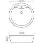 Lavabo Da Appoggio Ceramica Bianco Tondo Lavandino Lavello Arredo 46x46x16 Cm