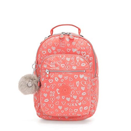 Kipling SEOUL GO S Zainetto per bambini, 35 cm, 14 liters, Multicolore (Hearty Pink Met)