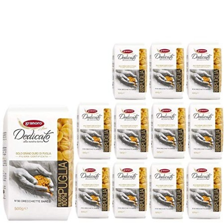 Pasta Granoro Dedicato Orecchiette Baresi n 90 Confezione da 12 Pezzi da 500 Grammi