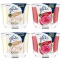 Glade Candele Profumate, Set da 4, con Oli Essenziali, 2 Fragranze Romantic Vanilla e 2 Fragranze Peony & Cherry, Lunga Durata F