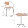 Outsunny Set Tavolo e Sedie da Giardino ed Esterno 3 Pezzi in Alluminio con Finitura Effetto Legno