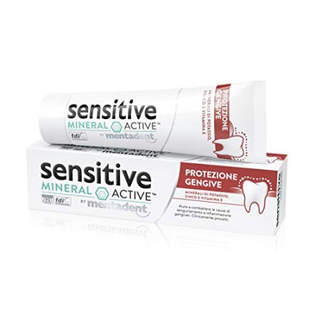 Mentadent Dentifricio Sensitive Mineral Active Protezione Gengive Sensibili, Previeni il Sanguinamento delle Gengive, la Sensibi