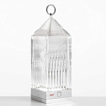 Kartell 9335B4 Lantern - Lampada da Tavolo, Dimmerabile, Trasparente (Cristallo), 9.5 x 9.5 x 31 cm