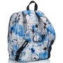 Zaino Benin M Invicta , Paint & Flowers, Blu, Doppio Scomparto, Scuola & Tempo Libero