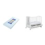 Foppapedretti Climatic Materasso, 124x63x12 cm + Foppapedretti Lovely Lettino con Sponda a Scomparsa, Bianco/Grigio