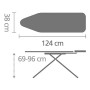 Brabantia Comfort ASSE da Stiro con Poggiaferro Solid, Accaio Inox/Cotone/Poliestere/Plastica, Multicolore (Cotton Flower), 124 