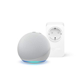 Nuovo Echo Dot (4ª generazione) - Bianco ghiaccio + Amazon Smart Plug (presa intelligente con connettività Wi-Fi), compatibile