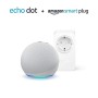 Nuovo Echo Dot (4ª generazione) - Bianco ghiaccio + Amazon Smart Plug (presa intelligente con connettività Wi-Fi), compatibile