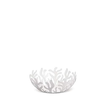 Alessi ESI01/21 W Mediterraneo Fruttiera, in Acciaio Colorato con Resina Epossidica, Bianco
