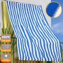 BAKAJI Tenda da Sole Telo Parasole a Righe in HDPE Resistente Protezione UV 90% per Balcone e Veranda Dimensione 150 x 290 cm co