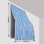 BAKAJI Tenda da Sole Telo Parasole a Righe in HDPE Resistente Protezione UV 90% per Balcone e Veranda Dimensione 150 x 290 cm co