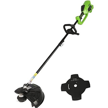 Greenworks Tosaerba a Batteria e Sense 2in1 GD40BC (Li-Ion 40 V 40 cm/25 cm Larghezza di Taglio 2 mm Filo/Coltello 5300 Giri/Min