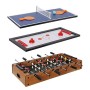 BAKAJI Tavolo Multigioco 4in1 in Legno con Giochi Intercambiabili Sportivi Multigiocatore Calcio Balilla Biliardo Ping Pong Air 