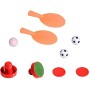 BAKAJI Tavolo Multigioco 4in1 in Legno con Giochi Intercambiabili Sportivi Multigiocatore Calcio Balilla Biliardo Ping Pong Air 