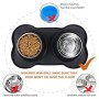 Bonve Pet Ciotole per Cani Gatti, 2 Pack 400ml Ciotola per Cane in Acciaio Inossidabile, Tappetino Silicone Antiscivolo, Assicur