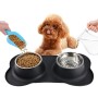 Bonve Pet Ciotole per Cani Gatti, 2 Pack 400ml Ciotola per Cane in Acciaio Inossidabile, Tappetino Silicone Antiscivolo, Assicur