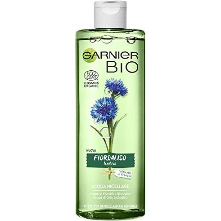 Garnier Bio Acqua Micellare Fiordaliso Lenitivo, Formula Arricchita con Acqua d'Orzo Biologico e Glicerina Vegetale, 400 ml