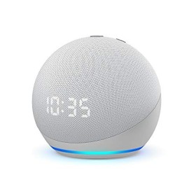 Nuovo Echo Dot (4ª generazione) - Altoparlante intelligente con orologio e Alexa - Bianco ghiaccio
