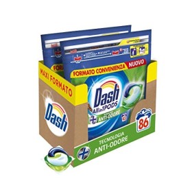 Dash All in 1 Pods Detersivo Lavatrice in Capsule, 86 Lavaggi (2 x 43), Tecnologia Antiodore, Maxi Formato, Per Tutti i Capi