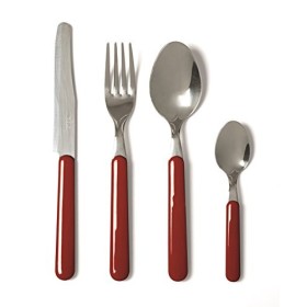 Excelsa Fashion Servizio 24 Posate, Acciaio Inossidabile, Rosso, 9x9x24 cm, unità
