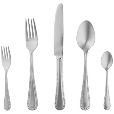 AmazonBasics - Servizio di 20 posate in acciaio inox con bordo perlato per 4 persone