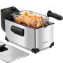 Aigostar Agni 30HEY - Friggitrice 2200Watts, Capacità 3Litri, Controllo di temperatura, Ciotola d'olio removibile. Realizzata i