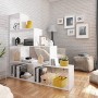 Habitdesign 002255BO - Mensola Decorativa, Finitura Bianco Lucido, Misure 145 x 145 x 29 cm