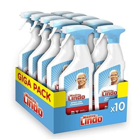 Mastro Lindo Spray Detergente Igienizzante Candeggina 10 Pezzi, Maxi Formato 10 x 500 ML