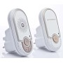 Motorola Baby MBP8 - Baby Monitor Audio Digitale "Plug-N-Go" con Modo Eco e Luce Notturna, Tecnologia Dect, Bianco