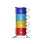 Bialetti Set 4 tazze Impilabili, Porcellana
