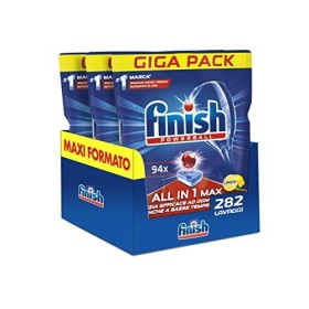 Finish, 282 Pastiglie per Lavastoviglie, All In One Max, 3 Confezioni da 94 Pastiglie, Limone