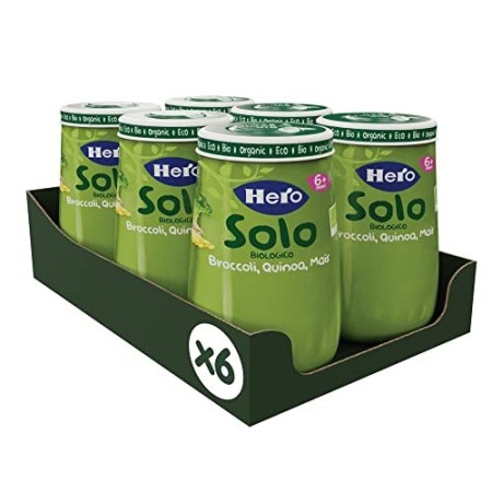 Hero Solo Omogeneizzati Broccolo e Quinoa Bio, Cartone da 6 Vasetti x 190 Gr