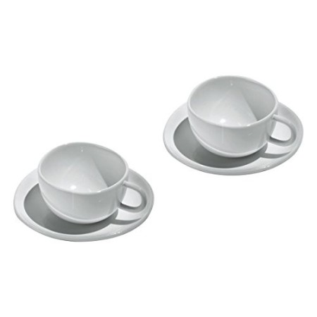 Officina Alessi - SAN06SET - Fruit basket Set di due tazze da caffè con sottotazza in bone china.