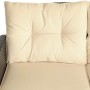 Outsunny Set Mobili da Giardino 4 Pezzi in Rattan PE e Tavolino, Divano e Poltrone Imbottiti Marrone e Beige 124x68x76cm