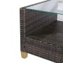 Outsunny Set Mobili da Giardino 4 Pezzi in Rattan PE e Tavolino, Divano e Poltrone Imbottiti Marrone e Beige 124x68x76cm