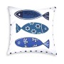 Excelsa Ocean Cuscino Decorativo, Imbottitura Inclusa, Federa in Cotone, Bianco e Blu, 45 x 45 cm