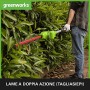 Greenworks Potatrice e Tagliasiepi Telescopico 2in1 G40PSHK2 Li-Ion 40V, 51 cm/20 cm Lunghezza Spada 18 mm, Spessore di Taglio 2
