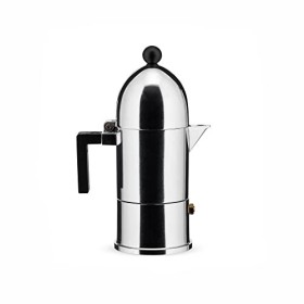 Alessi A9095/1 B La Cupola Caffettiera Espresso in Fusione di Alluminio, Manico e Pomolo in PA, Nero