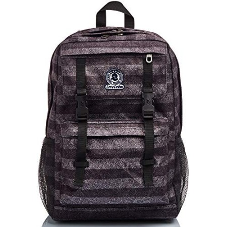 Zaino Duffy Invicta , Stripes, Grigio, Doppio Scomparto, Scuola & Tempo Libero