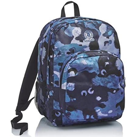 Zaino Strong Invicta , Camo Shade, Blu, Doppio Scomparto, Scuola & Tempo Libero