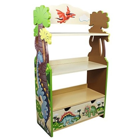 Fantasy Fields by Teamson Dinosaur libreria per Bambini, Legno, Multicolore