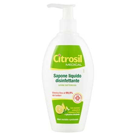 CITROSIL - Sapone Liquido Disinfettante per Mani, Igienizzante Gusto Limone e Timo, per Mani Morbide e Profumate con Proprietà 
