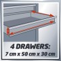 Einhell TC-TW 100 Carrello da Officina, Portata Massima 75 kg, Rosso