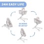 Chicco Baby Hug 4 in 1 Sdraietta Rialzata da 0 Mesi a 15 kg, Culla Neonato, Sdraietta, Seggiolone Pappa e Sedia da Tavolo, con B