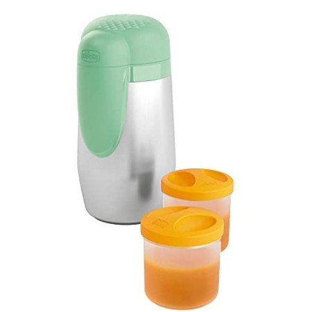 Chicco Portapappa Termico in Acciaio Inox, Portavivande, Colori Assortiti