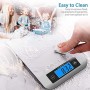 Bilancia da Cucina Digitale, Bilancia da Cucina Elettronica in Acciaio Inox da 5kg con Gancio, Display LCD Blu, Funzione Tara, S