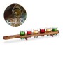 Relaxdays Set Bicchieri Shot, 6 Bicchierini da Liquore 4 cl, Pratico Vassoio 1/2 Metro, Divertente Idea Regalo, Marrone