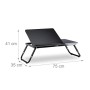 Relaxdays 10013215 Tavolino da Letto, Legno, Nero, 35 x 75 x 40 cm